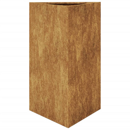 Fioriere da Giardino 2 pz Triangolari 50x43x75cm Acciaio Corten