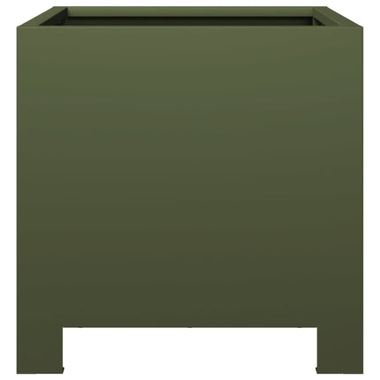 Fioriere da Giardino 2 pz Verde Oliva 30x30x30 cm in Acciaio