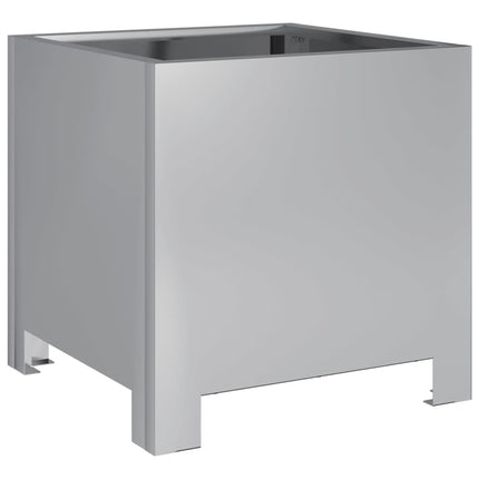 Fioriere da Giardino 2 pz 30x30x30 Grigie in Acciaio Zincato