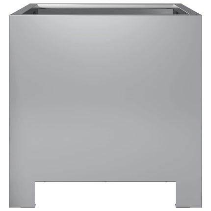 Fioriere da Giardino 2 pz 30x30x30 Grigie in Acciaio Zincato