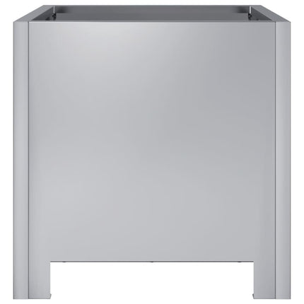 Fioriere da Giardino 2 pz 30x30x30 Grigie in Acciaio Zincato