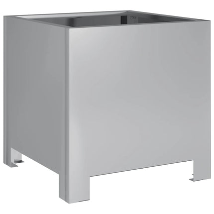 Fioriere da Giardino 2 pz 30x30x30 Grigie in Acciaio Zincato