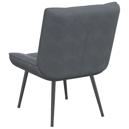 Sedia Relax 64x74x84 cm Grigio Scuro in Velluto