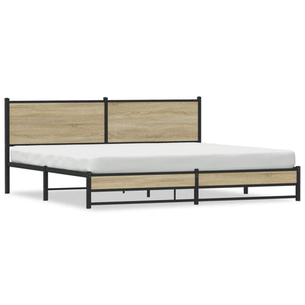 Giroletto senza Materaso in Metallo Rovere Sonoma 200x200 cm