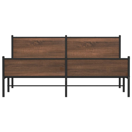Giroletto senza Materaso in Metallo Rovere Marrone 180x200 cm