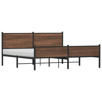 Giroletto senza Materaso in Metallo Rovere Marrone 183x213 cm