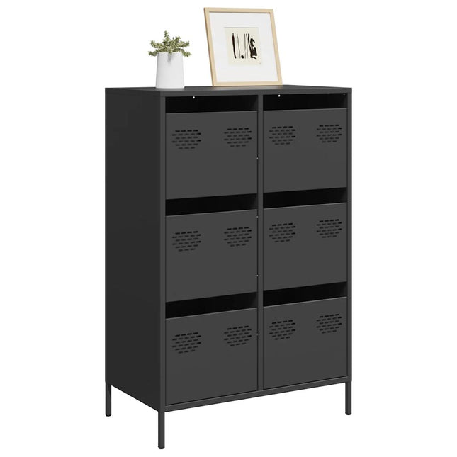 Credenza Nera 68x39x101,5 cm in Acciaio