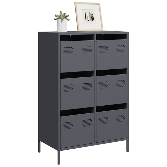 Credenza Antracite 68x39x101,5 cm Acciaio