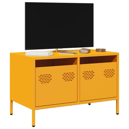Mobile TV Giallo Senape 68x39x43,5cm Acciaio Laminato a Freddo