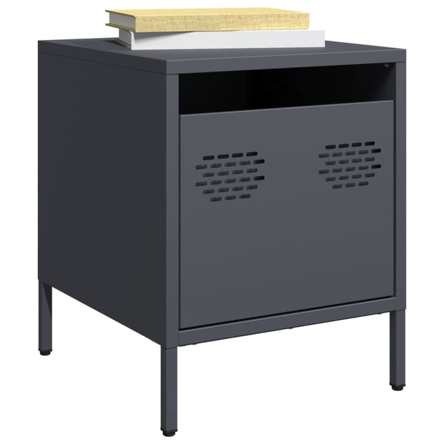 Comodini 2 pz Antracite 35x39x43,5 cm in Acciaio