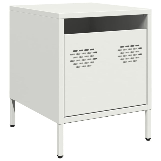 Comodino Bianco 35x39x43,5 cm in Acciaio