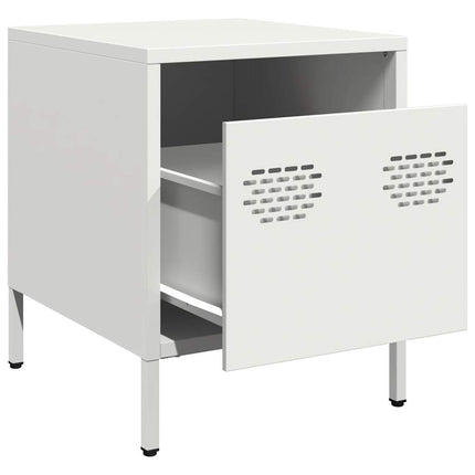 Comodini 2 pz Bianco 35x39x43,5 cm in Acciaio