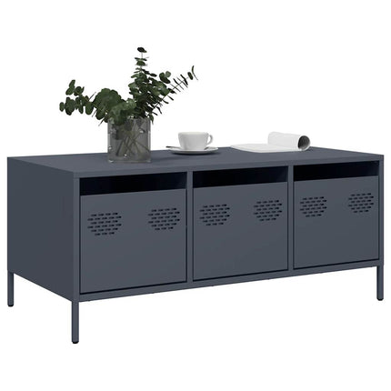Tavolino Antracite 101,5x50x43,5cm in Acciaio Laminato a Freddo