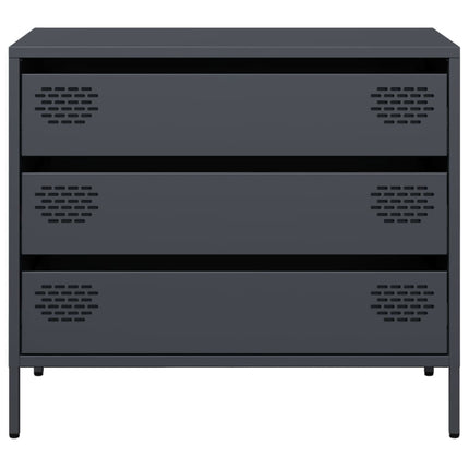 Credenza Antracite 68x39x58,5 cm in Acciaio Laminato a Freddo