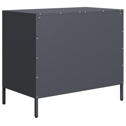 Credenza Antracite 68x39x58,5 cm in Acciaio Laminato a Freddo