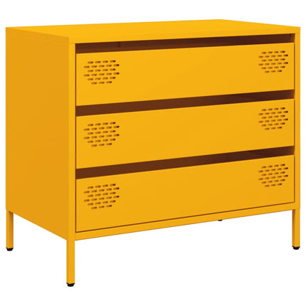 Credenza Giallo Senape 68x39x58,5 cm Acciaio Laminato a Freddo