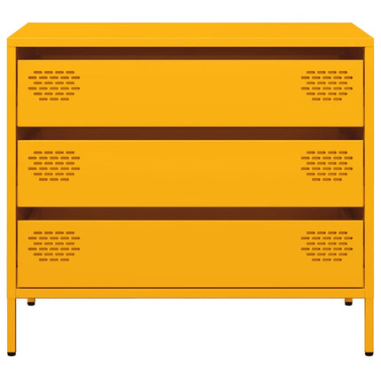 Credenza Giallo Senape 68x39x58,5 cm Acciaio Laminato a Freddo