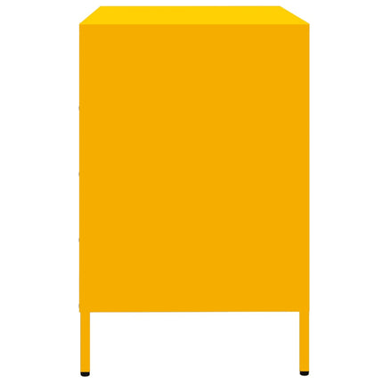 Credenza Giallo Senape 68x39x58,5 cm Acciaio Laminato a Freddo