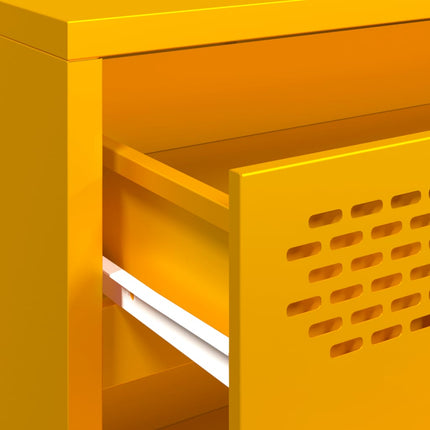 Credenza Giallo Senape 68x39x58,5 cm Acciaio Laminato a Freddo