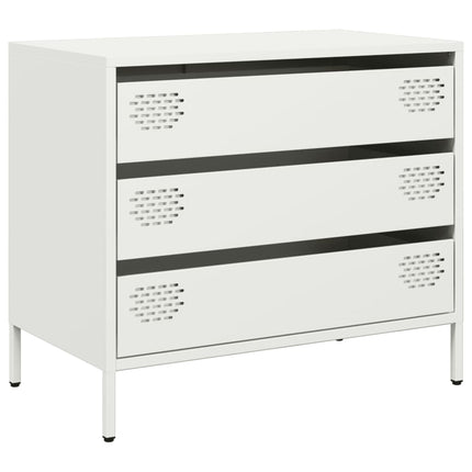 Credenza Bianca 68x39x58,5 cm in Acciaio Laminato a Freddo