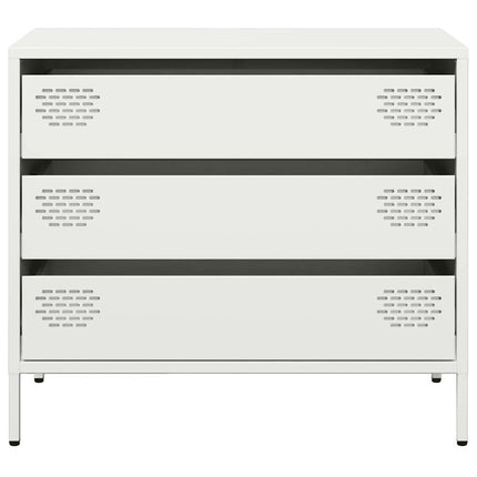 Credenza Bianca 68x39x58,5 cm in Acciaio Laminato a Freddo