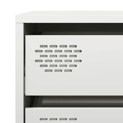 Credenza Bianca 68x39x58,5 cm in Acciaio Laminato a Freddo