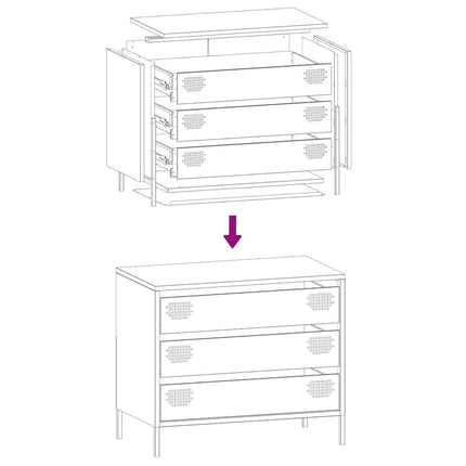 Credenza Bianca 68x39x58,5 cm in Acciaio Laminato a Freddo