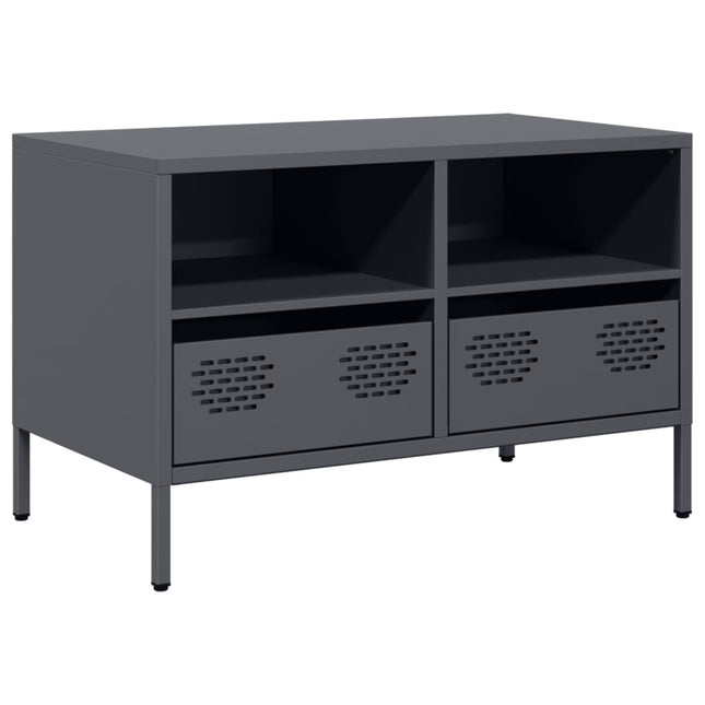 Mobile TV Antracite 68x39x43,5 cm in Acciaio Laminato a Freddo