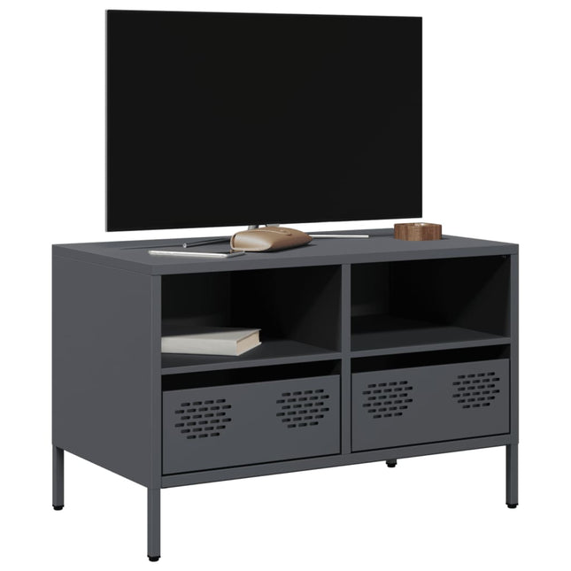 Mobile TV Antracite 68x39x43,5 cm in Acciaio Laminato a Freddo