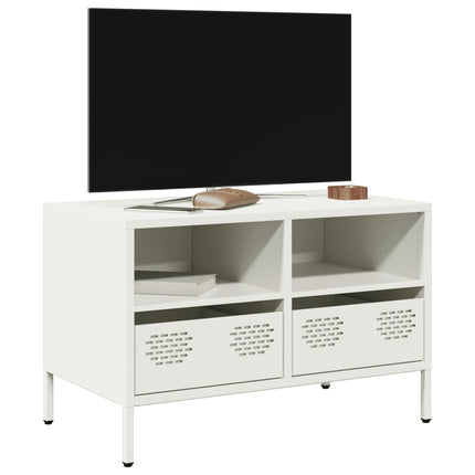 Mobile TV Bianco 68x39x43,5 cm in Acciaio Laminato a Freddo