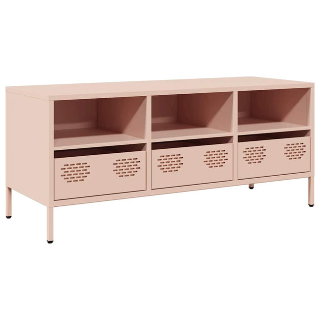 Mobile TV Rosa 101,5x39x43,5 cm in Acciaio Laminato a Freddo