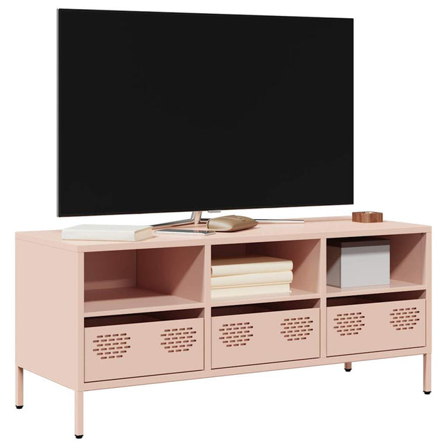 Mobile TV Rosa 101,5x39x43,5 cm in Acciaio Laminato a Freddo