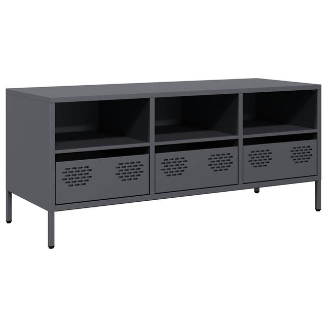 Mobile TV Antracite 101,5x39x43,5 cm Acciaio Laminato a Freddo