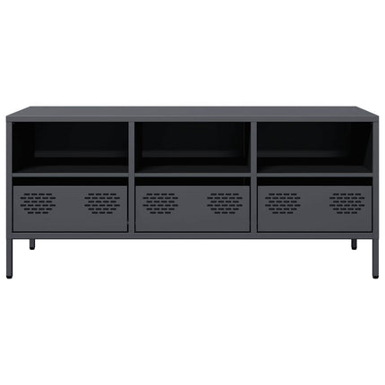 Mobile TV Antracite 101,5x39x43,5 cm Acciaio Laminato a Freddo