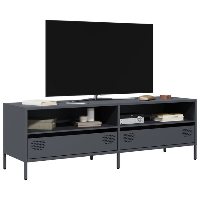 Mobile TV Antracite 135x39x43,5 cm Acciaio Laminato a Freddo