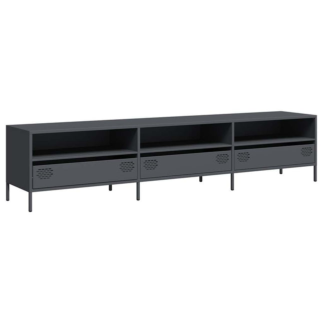 Mobile TV Antracite 202x39x43,5 cm Acciaio Laminato a Freddo