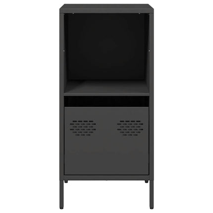 Credenza Nera 35x39x73,5 cm in Acciaio Laminato a Freddo