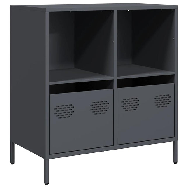Credenza Antracite 68x39x73,5 cm in Acciaio Laminato a Freddo