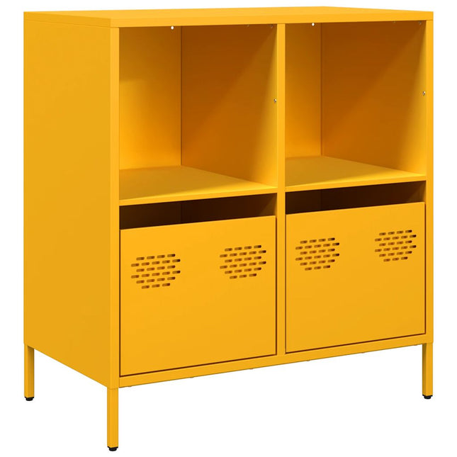 Credenza Giallo Senape 68x39x73,5 cm Acciaio Laminato a Freddo