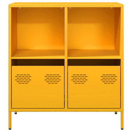 Credenza Giallo Senape 68x39x73,5 cm Acciaio Laminato a Freddo