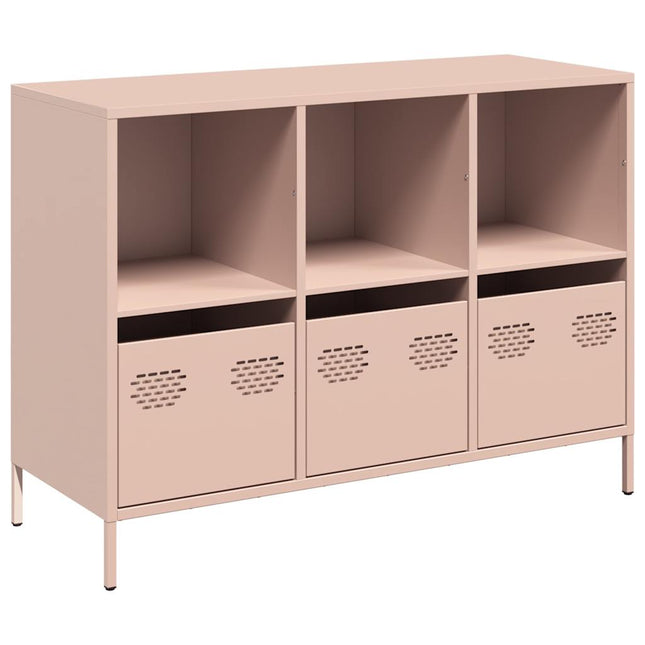 Credenza Rosa 101,5x39x73,5 cm in Acciaio Laminato a Freddo
