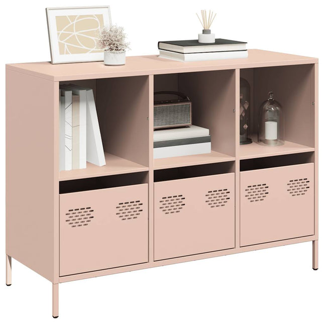 Credenza Rosa 101,5x39x73,5 cm in Acciaio Laminato a Freddo