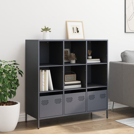 Credenza Antracite 101,5x39x103,5 cm Acciaio