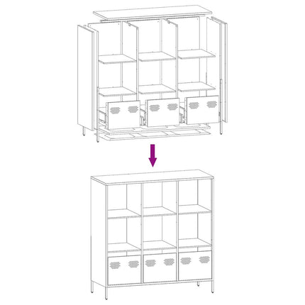 Credenza Giallo Senape 101,5x39x103,5 cm in Acciaio