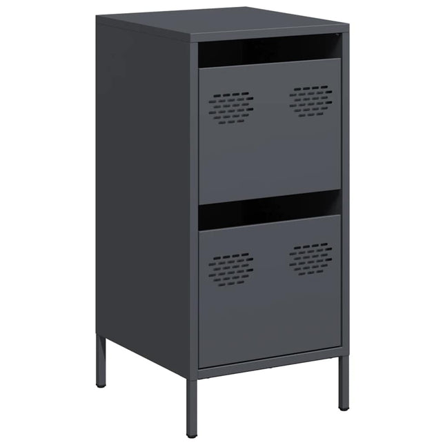 Credenza Antracite 35x39x73,5 cm in Acciaio Laminato a Freddo