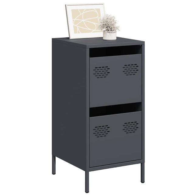 Credenza Antracite 35x39x73,5 cm in Acciaio Laminato a Freddo