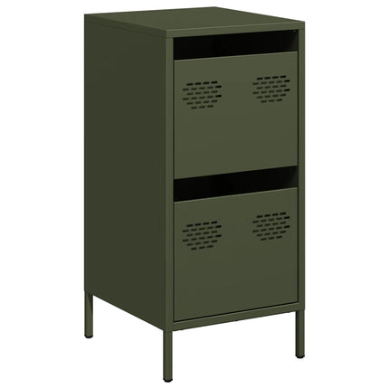 Credenza Verde Oliva 35x39x73,5 cm in Acciaio Laminato a Freddo
