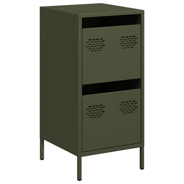 Credenza Verde Oliva 35x39x73,5 cm in Acciaio Laminato a Freddo