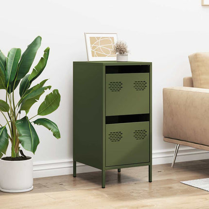 Credenza Verde Oliva 35x39x73,5 cm in Acciaio Laminato a Freddo