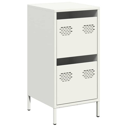 Credenza Bianca 35x39x73,5 cm in Acciaio Laminato a Freddo